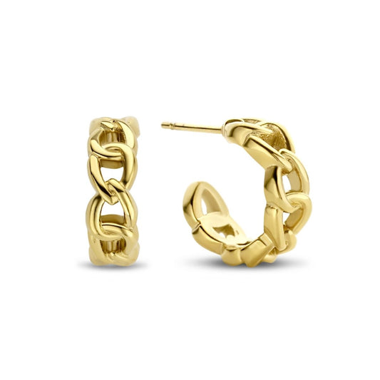 Gouden CO88 Collection oorbellen met een elegante schakeldesign, perfect voor elke gelegenheid.