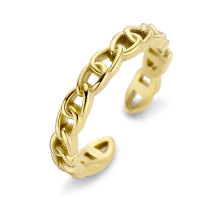 Gouden ring van CO88 Collection met een tijdloos, schakelontwerp.