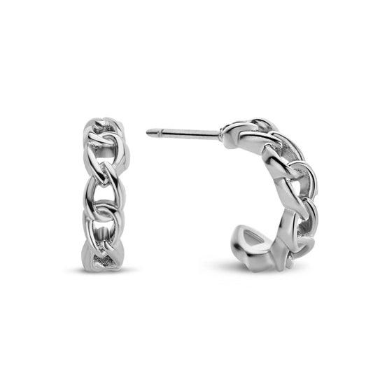 Zilverkleurige elegante oorbellen van CO88 Collection met een schakeldesign.