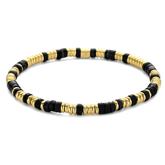 Zwarte CO88 Collection armband voor dames met elegante gouden details.