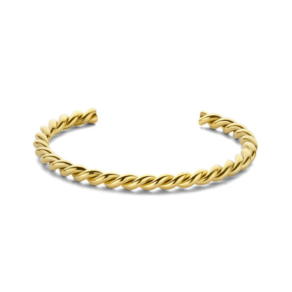 Detail van de gouden CO88 Collection armband met gedraaide ontwerp en elegante afwerking.