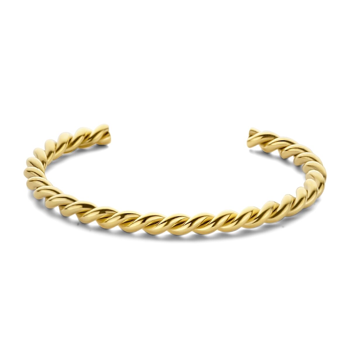 Gouden CO88 Collection armband met elegant gedraaid design, zijaanzicht.