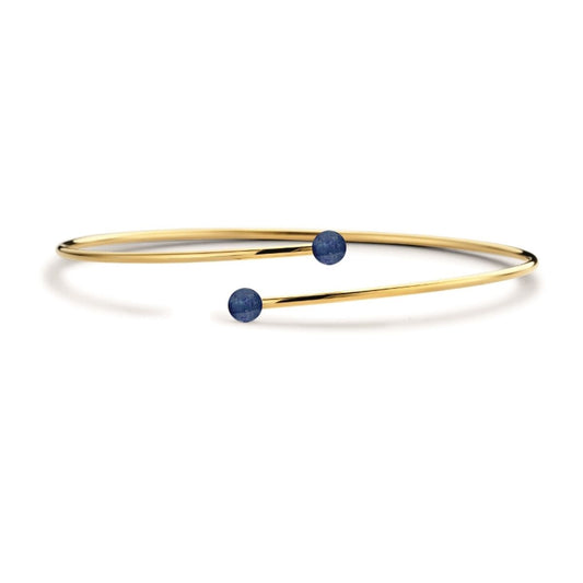 Gouden CO88 Collection armband met elegante bogen en blauwe details.