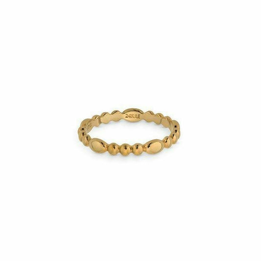 24KAE gouden ring voor dames met tijdloze, elegante details in een ronde vorm.