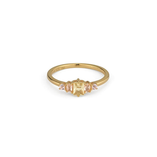 Elegante 24KAE ring voor dames in 18 karaat goud met unieke details.