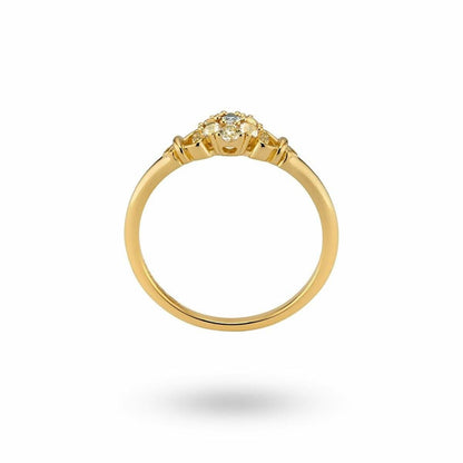 Elegante 24KAE ring voor dames in 14 karaat goud, met een verfijnd ontwerp.