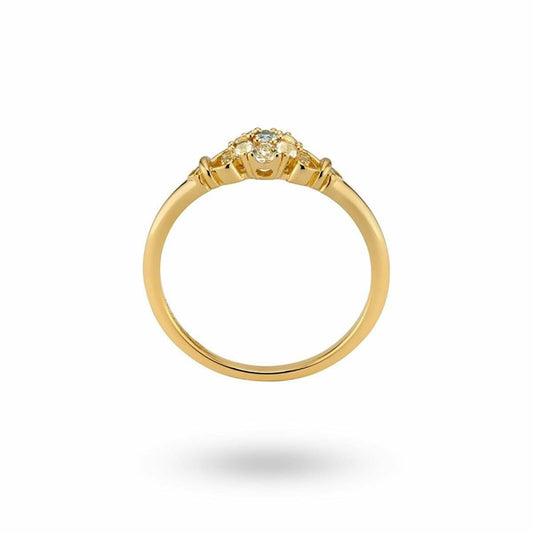 Elegante 24KAE ring voor dames in 14 karaat goud, met een verfijnd ontwerp.