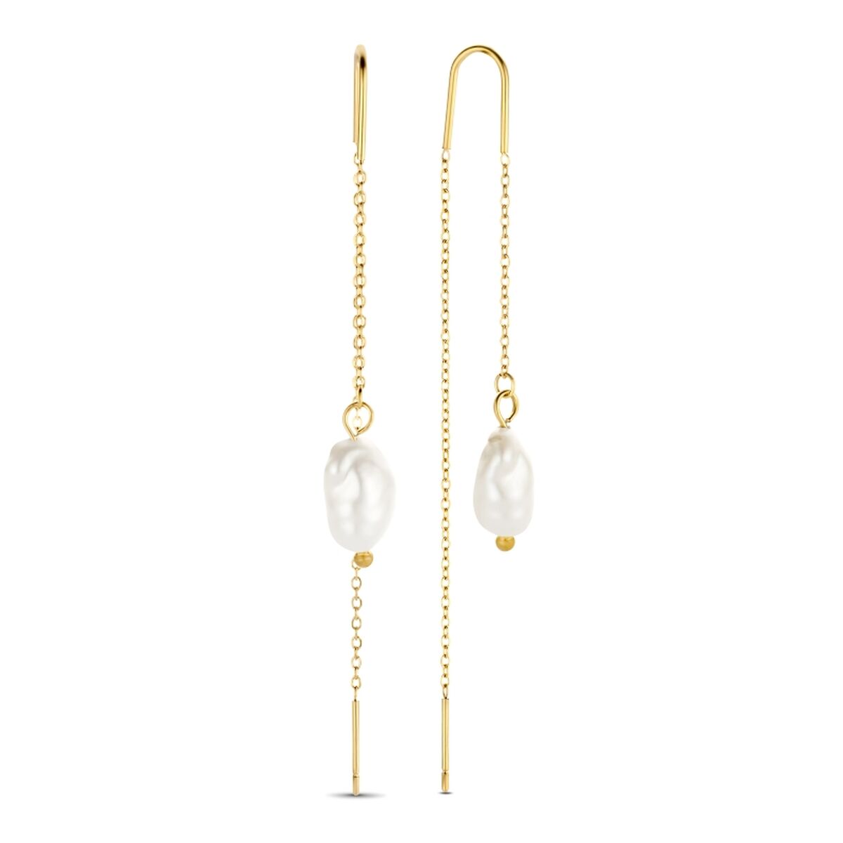 Gouden CO88 Collection oorbellen met elegante afwerking en parel detail.