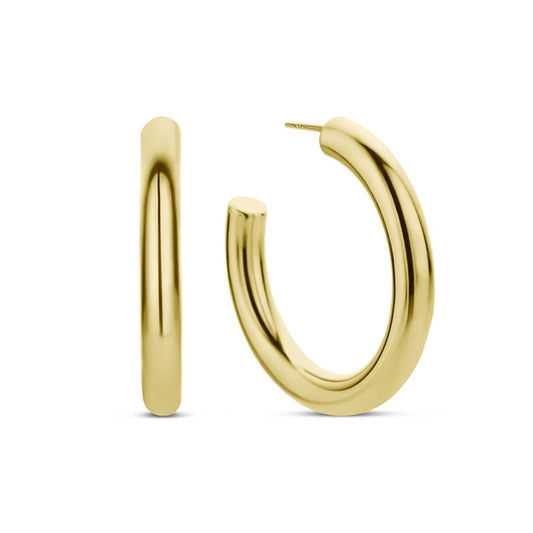 Gouden CO88 Collection oorbellen met elegante, ronde vorm en hoogwaardige afwerking.