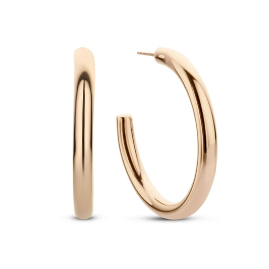Elegante roze gouden oorbellen van CO88 Collection, met een stijlvolle, ronde vorm.