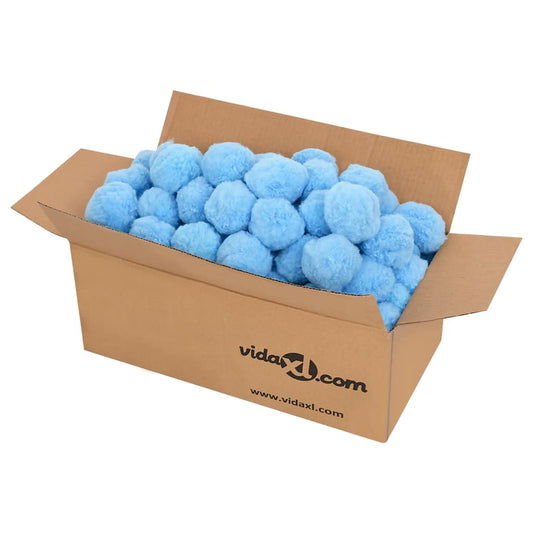 Blauwe vidaXL zwembadfilterballen in een doos, ideaal voor een schone zwembadervaring.