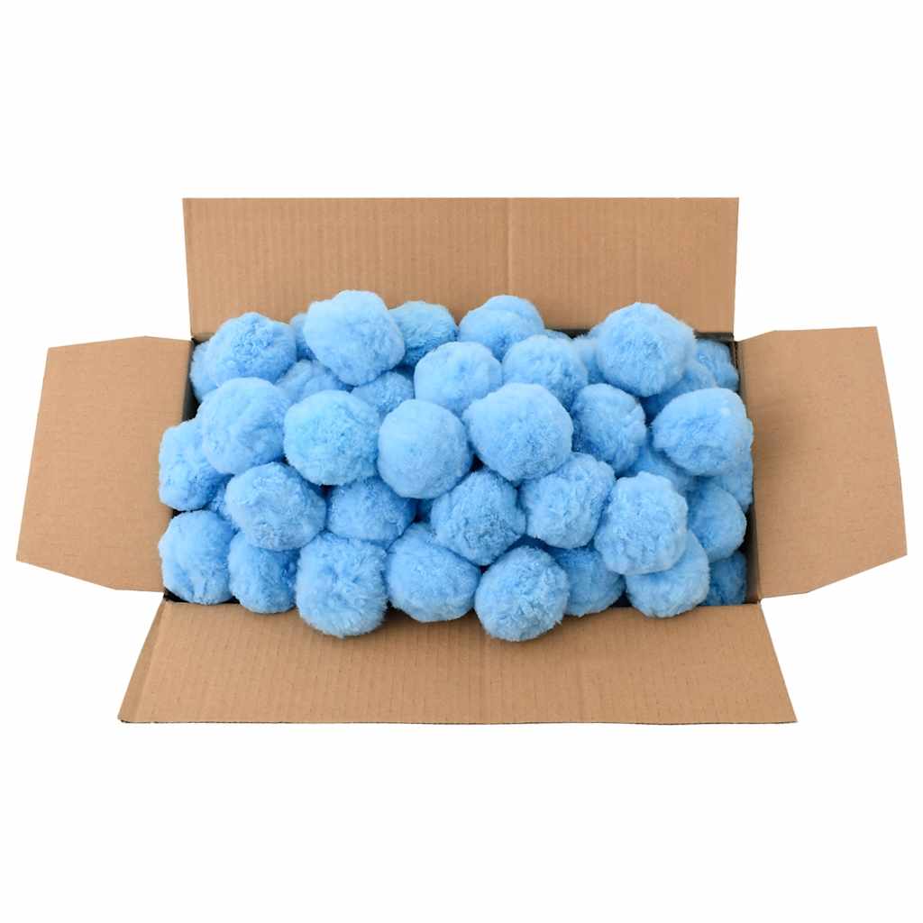 Blauwe vidaXL zwembadfilterballen in een open doos, voor een efficiënte waterfiltratie.