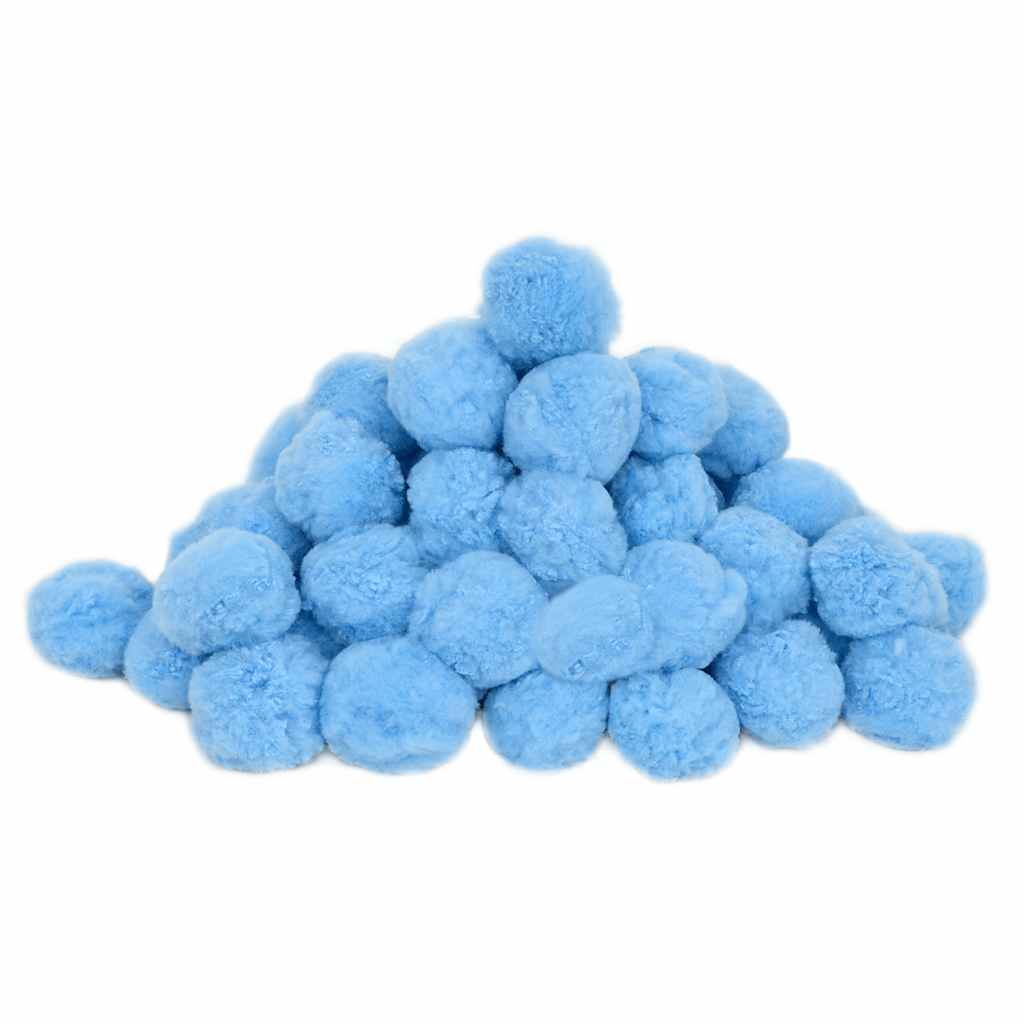 Detail van de blauwe vidaXL zwembadfilterballen, gemaakt van duurzaam polyetheen.