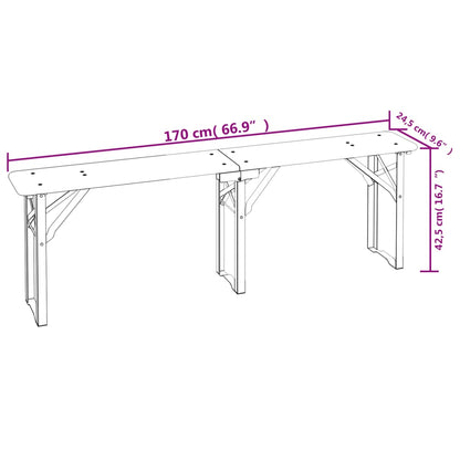 Detail van de inklapbare biertafel met afmetingen en stevige constructie.