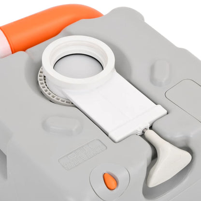 Detail van de effectieve zuigpomp en niveau-indicator van het vidaXL campingtoilet.