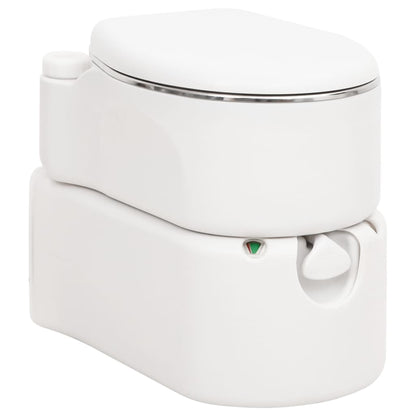 Wit vidaXL campingtoilet met geïntegreerde 24+17 L tank en niveau-indicator.