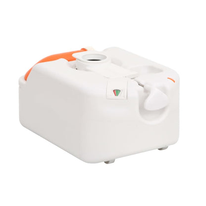 Detail van het vidaXL campingtoilet met draaibare gietmond en niveau-indicator.