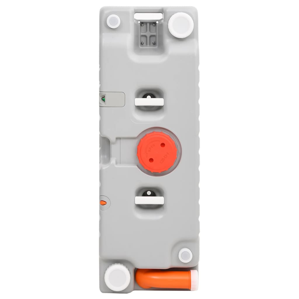 Detail van de vidaXL 75 L watertank met oranje afsluitdop en wateruitlaten.