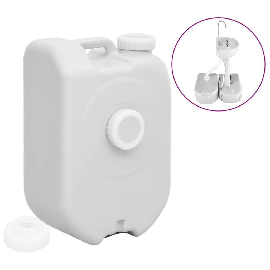 VidaXL draagbare watertank van 24 L in grijs met handgreep en schroefdop.