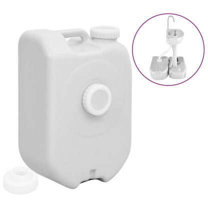 VidaXL draagbare watertank van 24 L in grijs met handgreep en schroefdop.