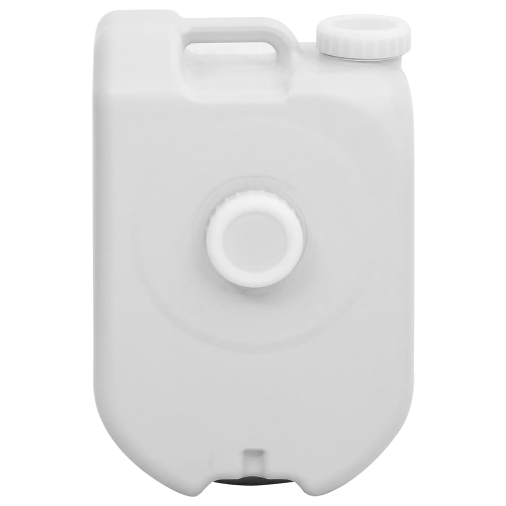 Detail van de grijze vidaXL watertank met handgreep en wateruitlaat.