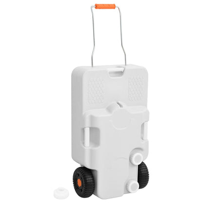 Draagbare vidaXL watertank van 30 L op wielen, grijs met handvat.