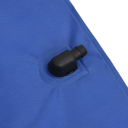 Detail van de blauwe vidaXL campingdouchezak met vulopening en kraan.