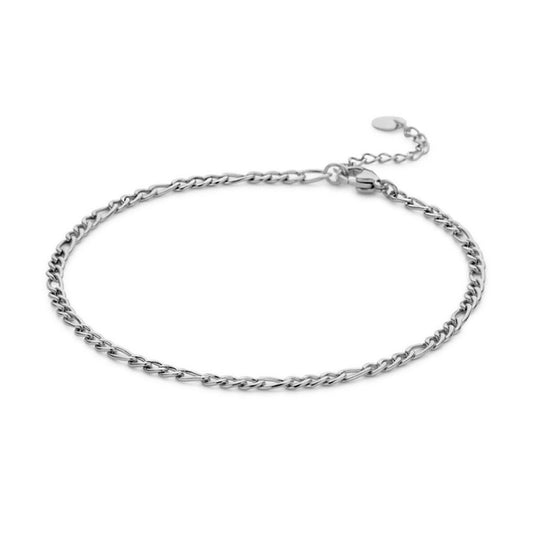 Zilverkleurige CO88 Collection damesarmband met elegante schakels en verlengketting.