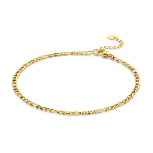 Gouden CO88 Collection armband met elegante, gedraaide schakels en verstelbare sluiting.