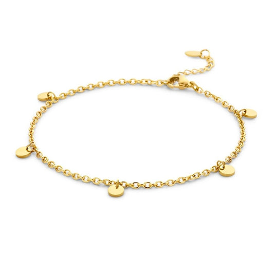 Gouden CO88 Collection armband met elegante schakel en hangende details.