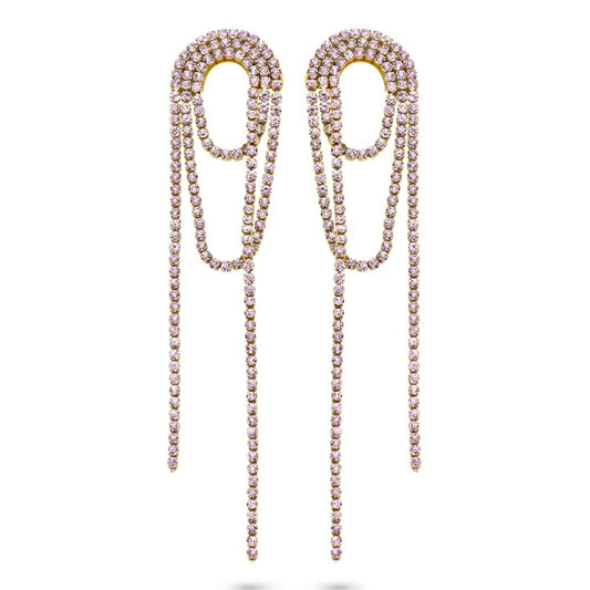 Elegante roségouden oorbellen van CO88 Collection met sprankelende details.