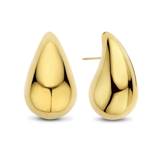 Gouden druppelvormige oorbellen van CO88 Collection met een elegante glans.