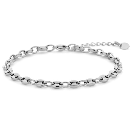 Zilverkleurige CO88 Collection armband voor dames met een elegant schakelontwerp.