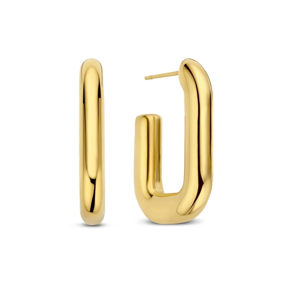 Gouden CO88 Collection oorbellen met elegante, verfijnde afwerking en unieke vorm.