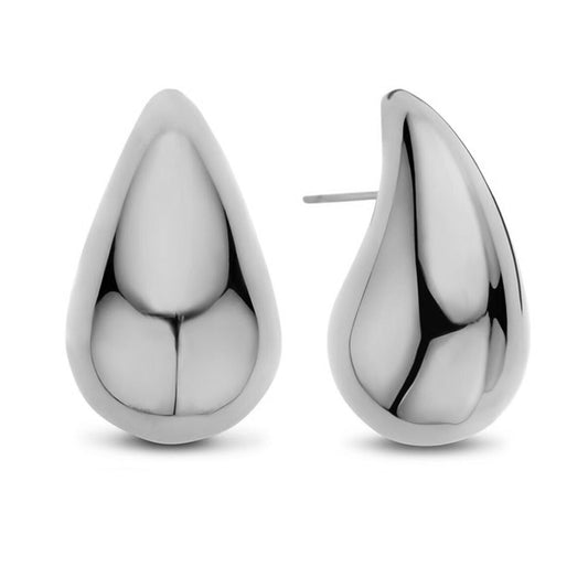 Zilverkleurige CO88 Collection oorbellen met een elegante druppelvorm.