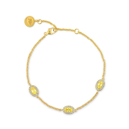 24KAE dames armband in goud met elegante schakels en sprankelende details.