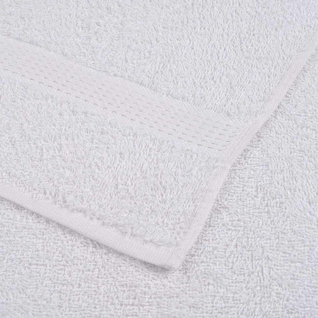 Detail van het vidaXL FROGN washandje in wit met zachte structuur en handige ophanglus.