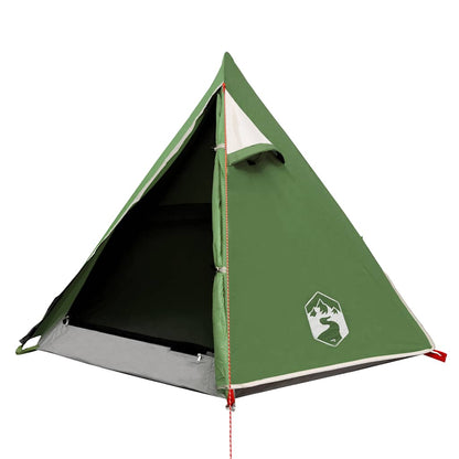 Detail van de vidaXL koepeltent in groen, met open ingang en waterdicht ontwerp.