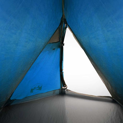 Detail van de binnenkant van de vidaXL koepeltent, met een blauw tentdoek en open ingang.