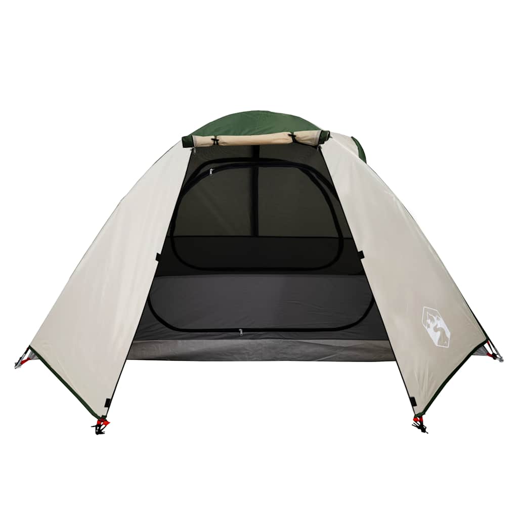 Detail van de vidaXL koepeltent met open ingang en ventilatierooster.