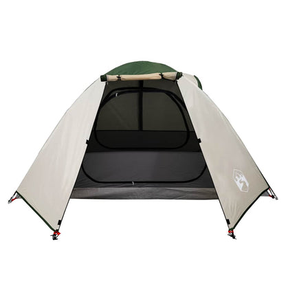 Detail van de vidaXL koepeltent met open ingang en ventilatierooster.