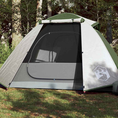 Groene vidaXL koepeltent voor 2 personen met waterdichte ingang en ventilatierooster.