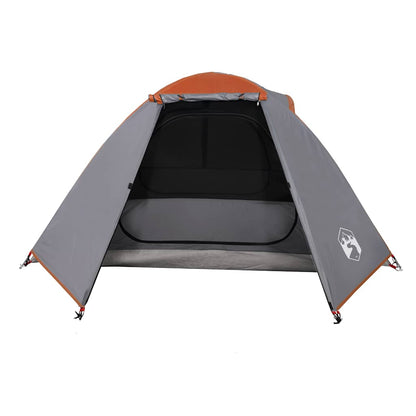 Detail van de vidaXL koepeltent in oranje met grijze zijwanden en insectenbescherming.