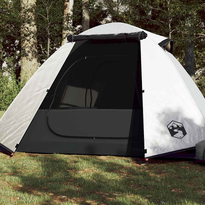 Koepeltent vidaXL 2-persoons in wit met verduisteringsdoek en gaaswanden.