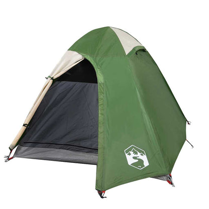 Detail van de vidaXL koepeltent in groen, zijaanzicht met open ingang.