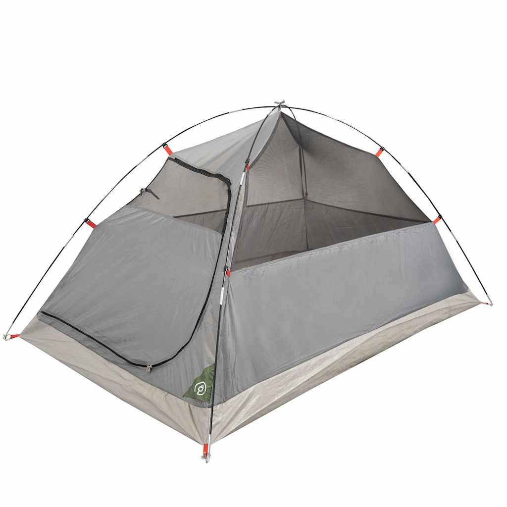 Detail van de vidaXL 2-persoons koepeltent met open ingang en ventilatierooster.