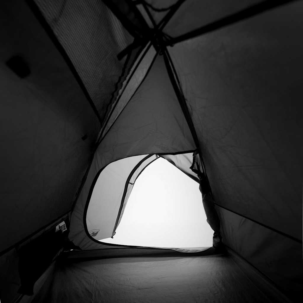 Detail van de verduisterende opening van de vidaXL koepeltent met uitstekende ventilatie.
