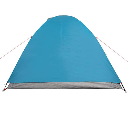 Zijaanzicht van de vidaXL koepeltent in blauw, met waterdichte bovenkant.