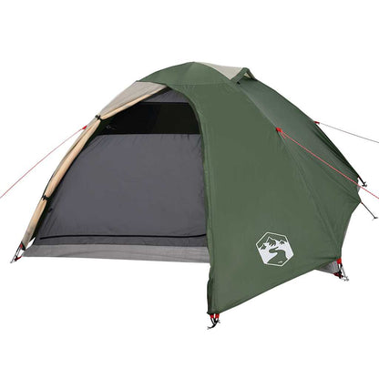 Detail van de groene vidaXL koepeltent met open ingang en ventilatie.