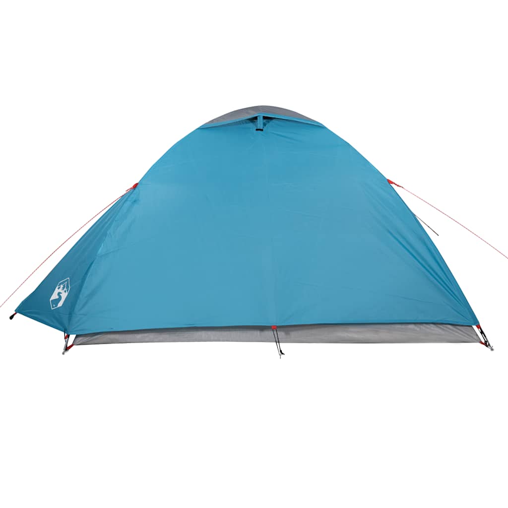 Blauwe vidaXL koepeltent met waterdichte bovenkant, zijaanzicht met ventilatieopening.